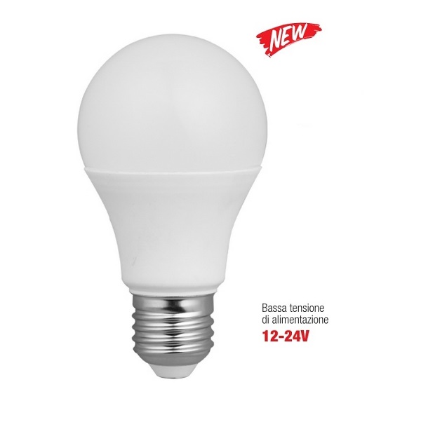 Lampada Led Goccia E27 10w Luce Natura 12-24V 890 Lumen